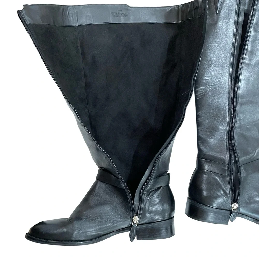 Black Leather Boots, Talbots, Size 8.5